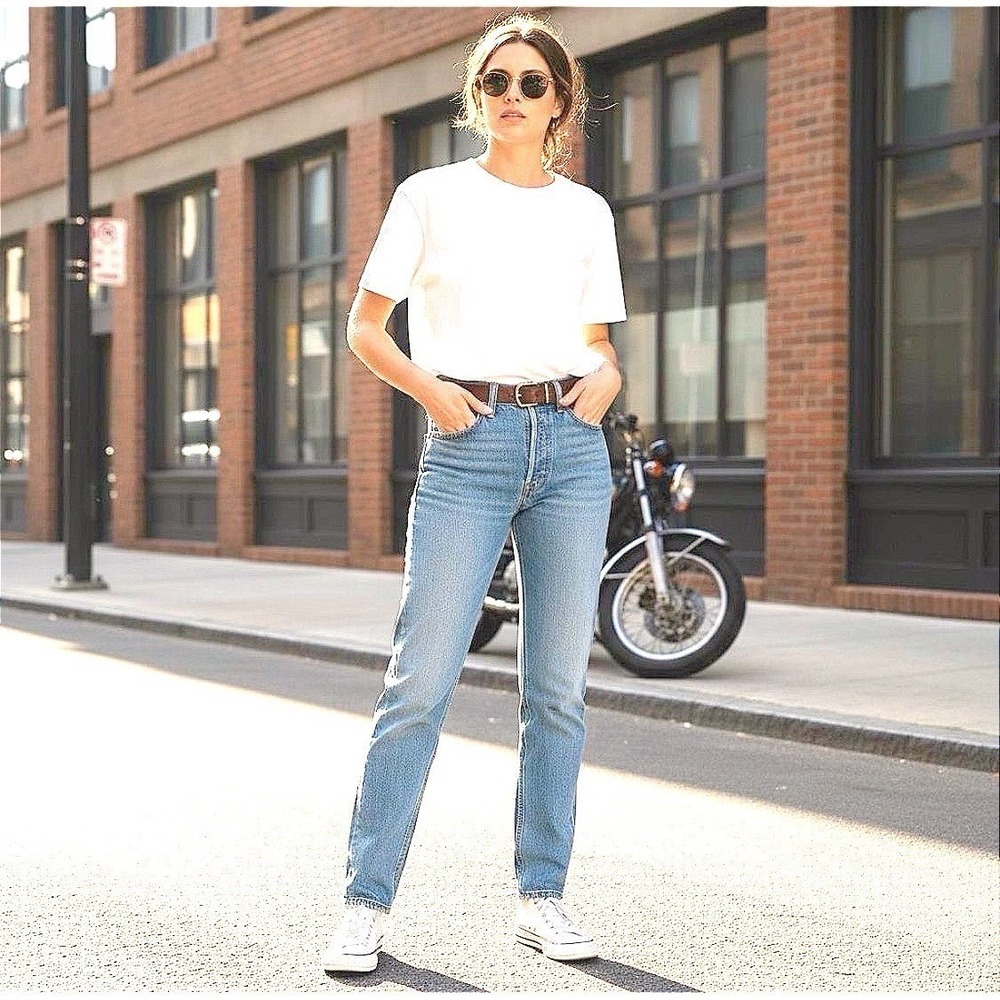Levi's 505 Vintage Regular Fit Light Wash Denim Jeans Women's W38 L30